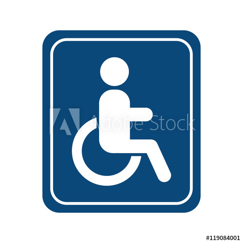 500x500 Medical Healthcare Blue Handicap Symbol Wheelchair Vector