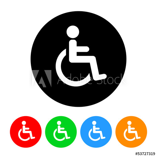 500x500 Wheelchair Handicap Symbol Icon Vector