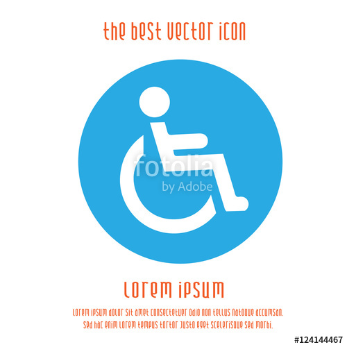 500x500 Wheelchair Icon On Blue Background Disabledhandicap Symbol