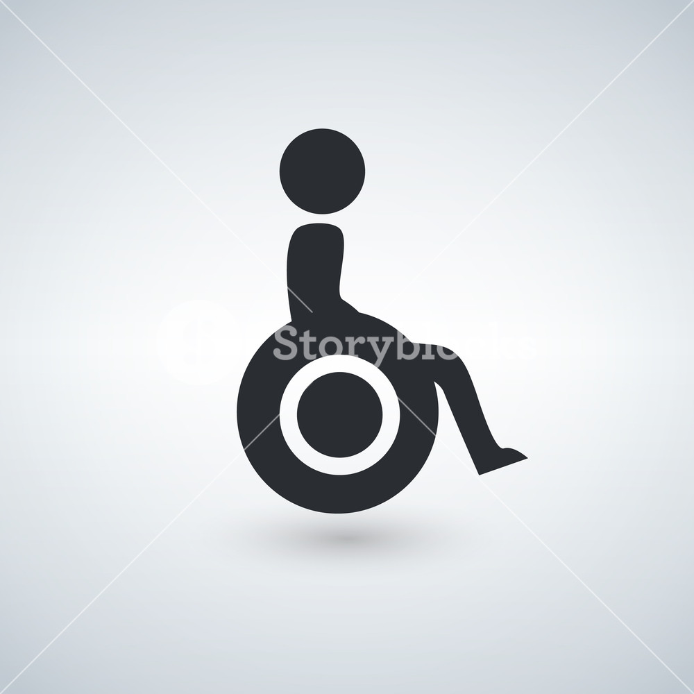 1000x1000 Disabled Handicap Icon Vector Illustration Royalty Free Stock