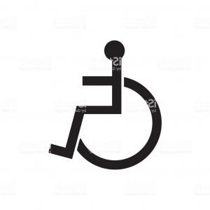 300x300 Disabled Sign Icon Vector Illustration Human On Wheelchair