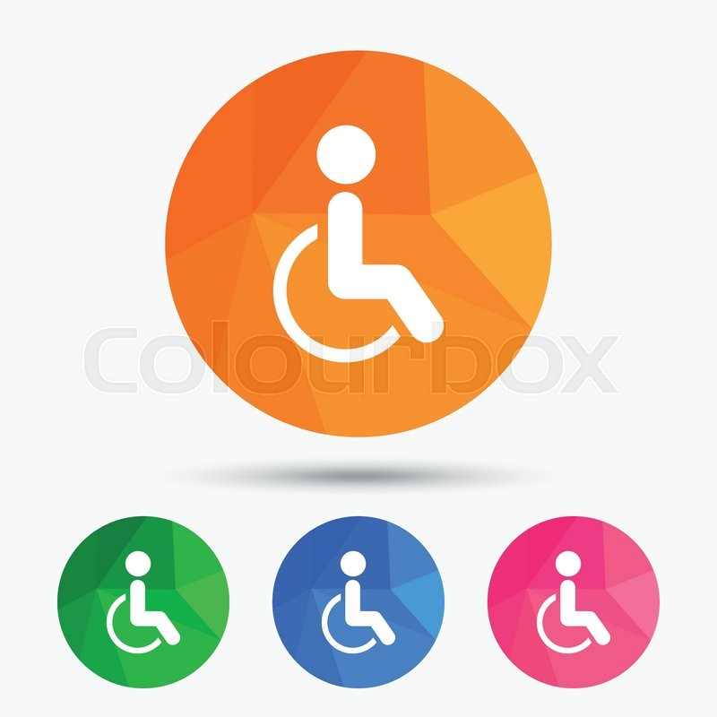800x800 Disabled Sign Icon Human On Stock Vector Colourbox
