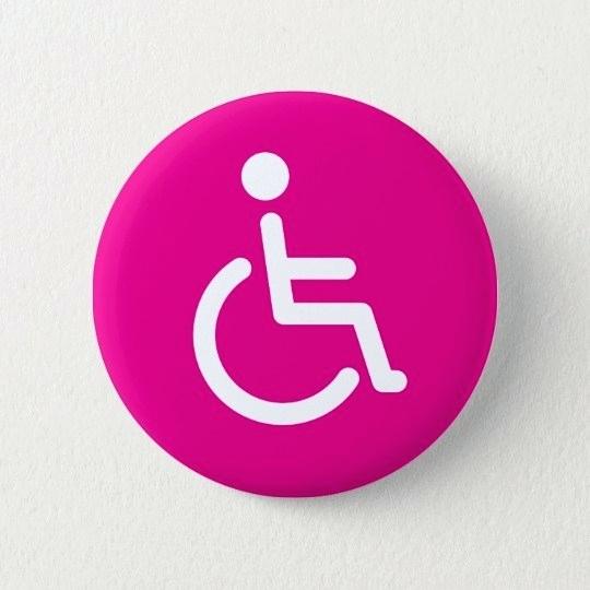 540x540 Handicap Sign Disabled Symbol Or Pink For Girls Button Signage