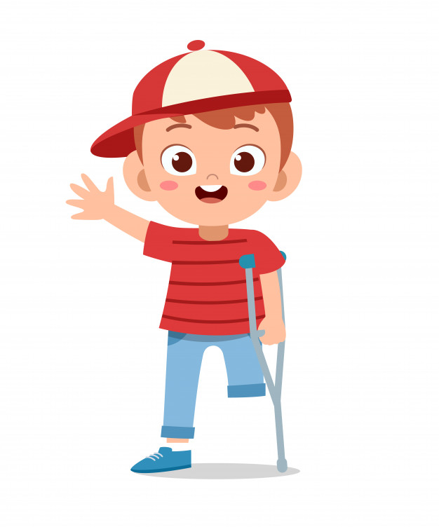 626x752 Happy Kid Boy Handicap Vector Vector Premium Download