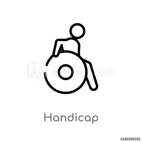 500x500 Outline Handicap Vector Icon Isolated Black Simple Line Element