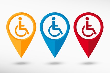 450x300 Disabled Handicap Vector Map Pointer Royalty Free Vector Graphics