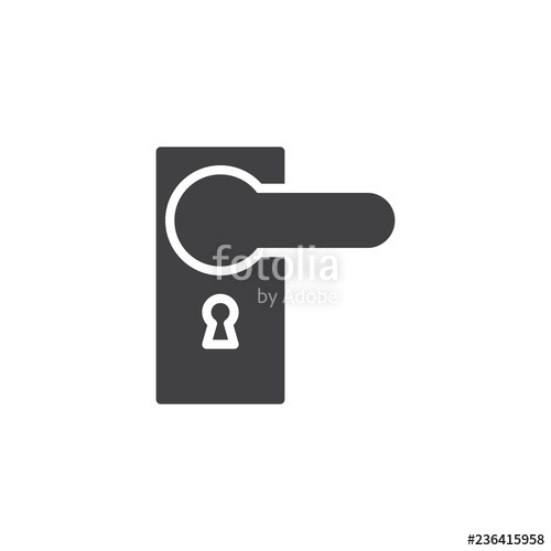 500x500 Door Handle Vector Icon Filled Flat Sign For Mobile Concept