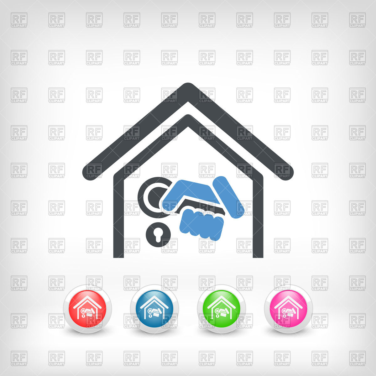 1200x1200 Home Icon With Hand And Door Handle Vector Image Of Icons