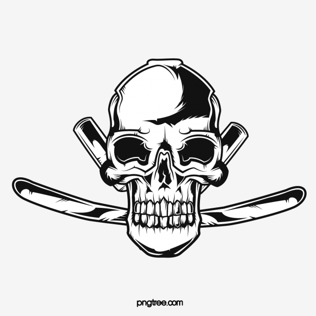 640x640 Black And White Retro Skull Head Handle, Vintage, Hand Painted