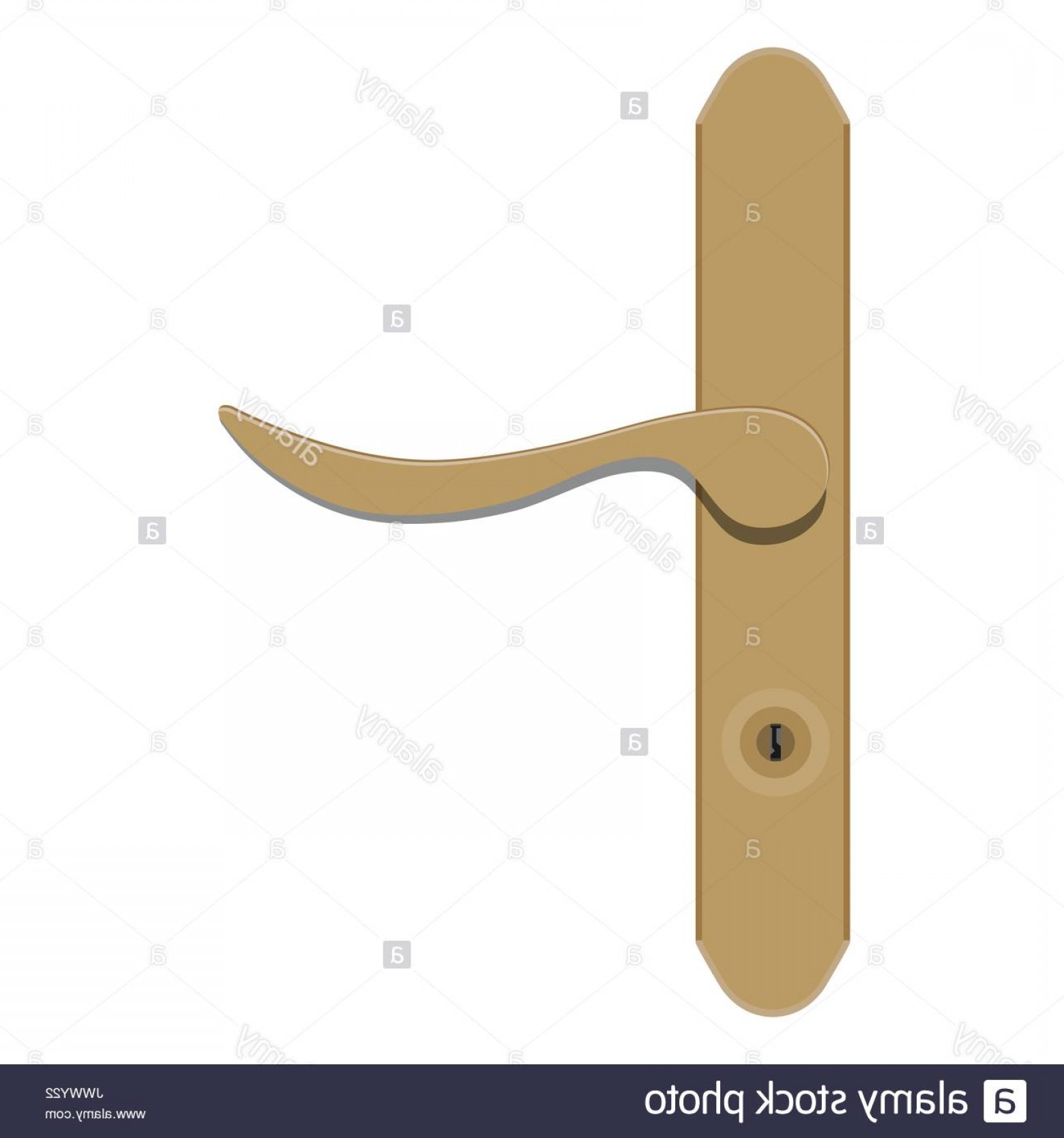 1560x1668 Vector Illustration Realistic Metal Door Handle With Door Lock