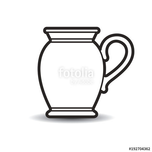 500x500 Black Outline Jug With Handle Vector Cartoon Stock Image