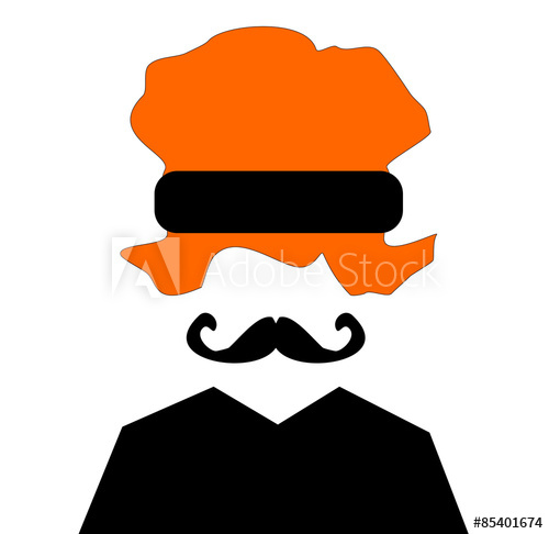 Man With Orange Afro And Handlebar Mustache 500x486 Man With Orange Afro And Handlebar Mustache