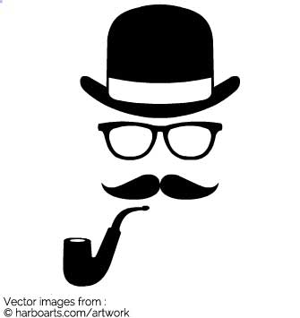Download Hipster Face With Mustache And Pipe 335x355 Download Hipster Face With Mustache And Pipe
