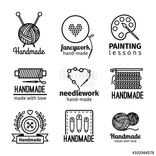 500x500 Vector Handmade Black Thin Line Icons On White Background
