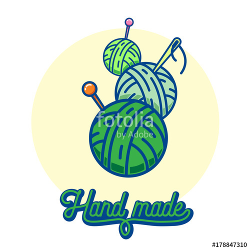 500x500 Vector Icon Logo Balls Of Yarn Yarn Icon Handmade Stock Image