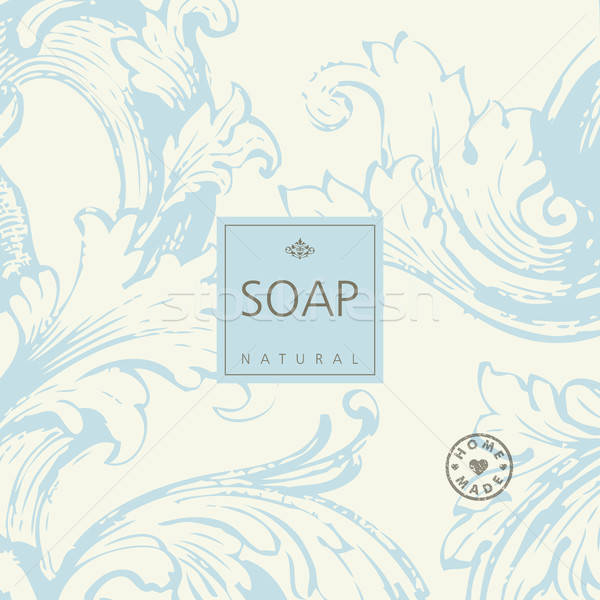 600x600 Vector Background For Natural Handmade Soap, Decorative Paper