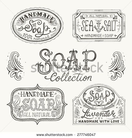 450x470 Hand Drawn Labels And Patterns For Handmade Soap Bars Vector