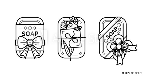 500x265 Vector Thin Line Icons Set Of Natural Organic Handmade Soap