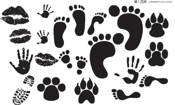 600x361 Practical Interesting Black And White Footprints Handprint