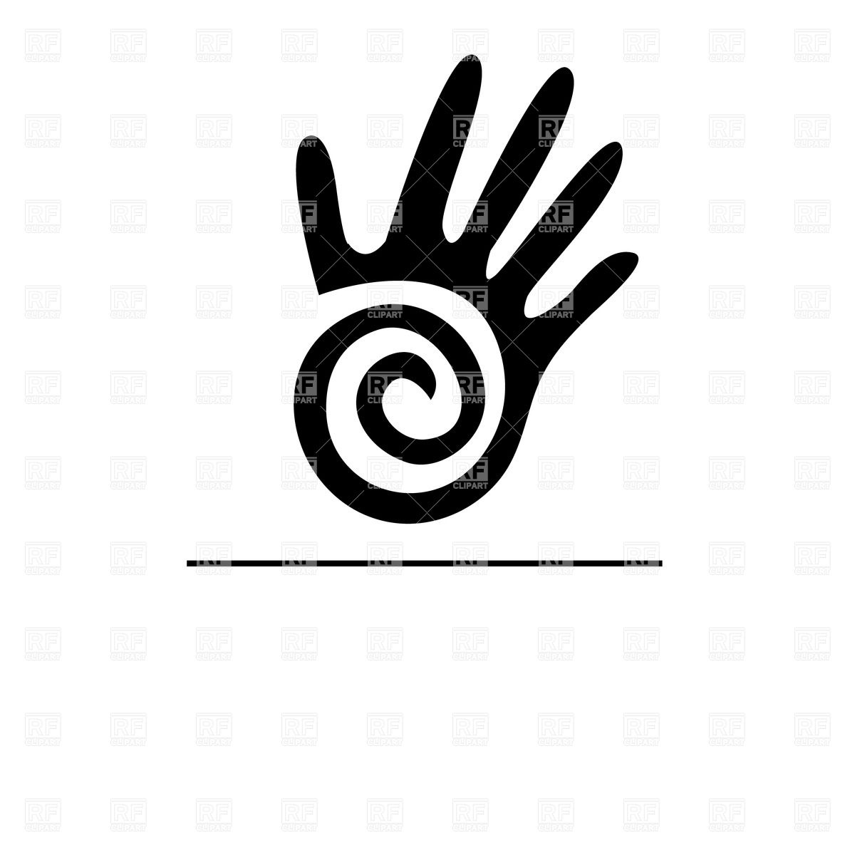 1200x1200 Stylized Isolated Handprint Vector Image Of Signs, Symbols, Maps