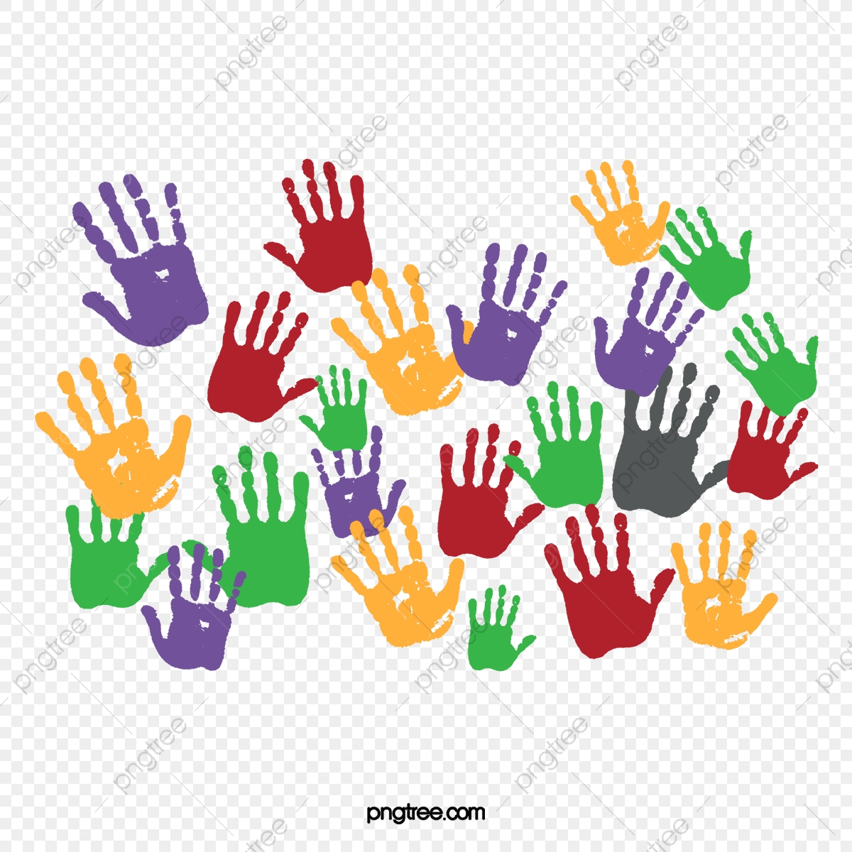 1200x1200 Children Painted Handprints Vector, Color, Hand Painted, Handprint