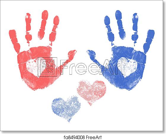 560x470 Free Art Print Of Love Handprints Male And Female Handprint