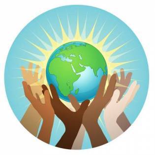 Hands Holding Earth Vector