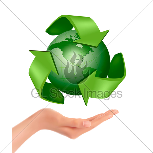 500x500 Hands Holding A Green Earth Vector Gl Stock Images