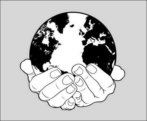 500x411 Hands Holding Earth Vector The World And The Hands Are Art