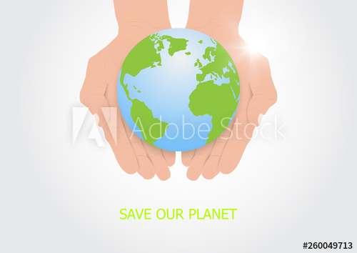 500x354 Hands Holding Earth With Care, Environmental Concept Vector