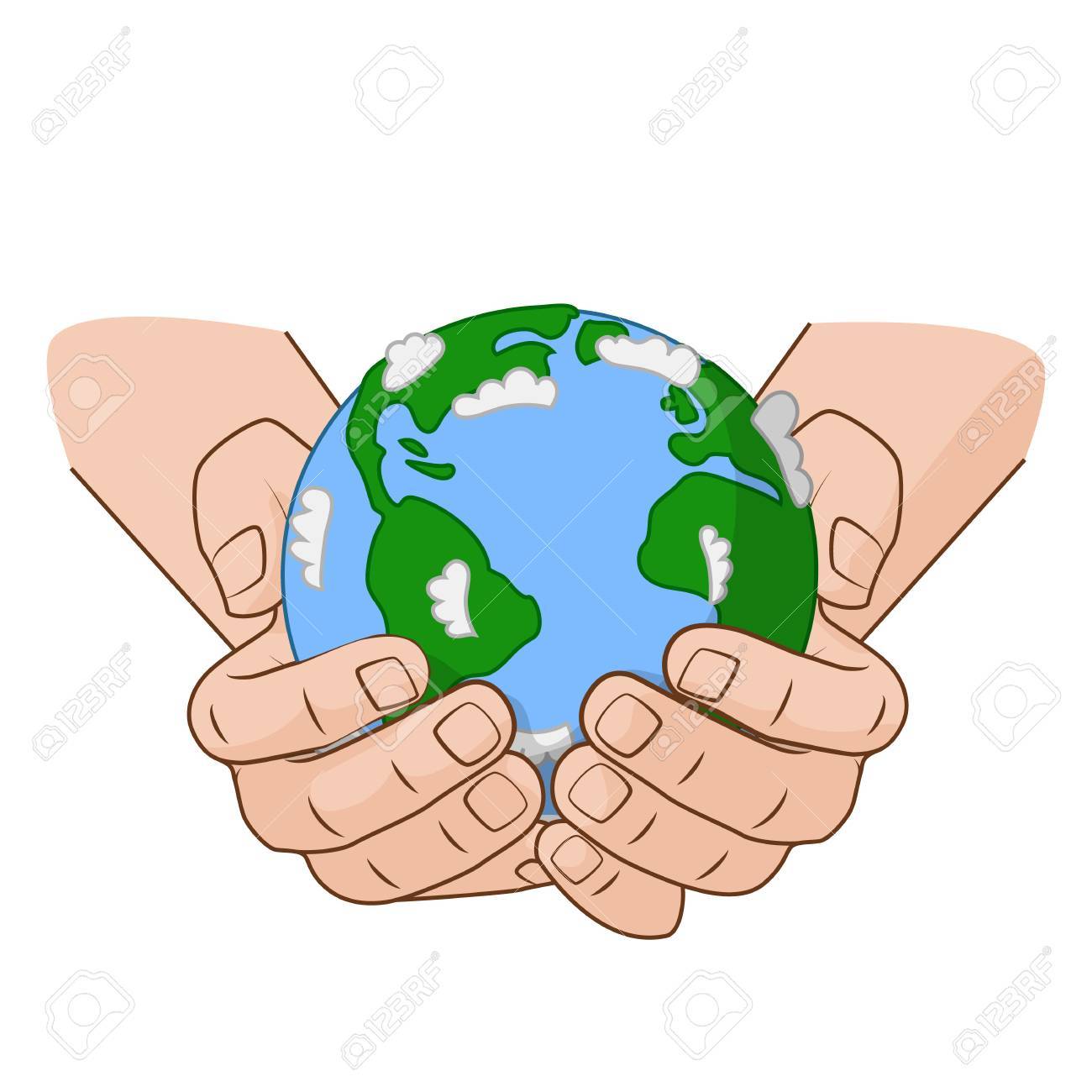 1300x1300 Hands Is Holding Small Earth Vector Illustration Concept