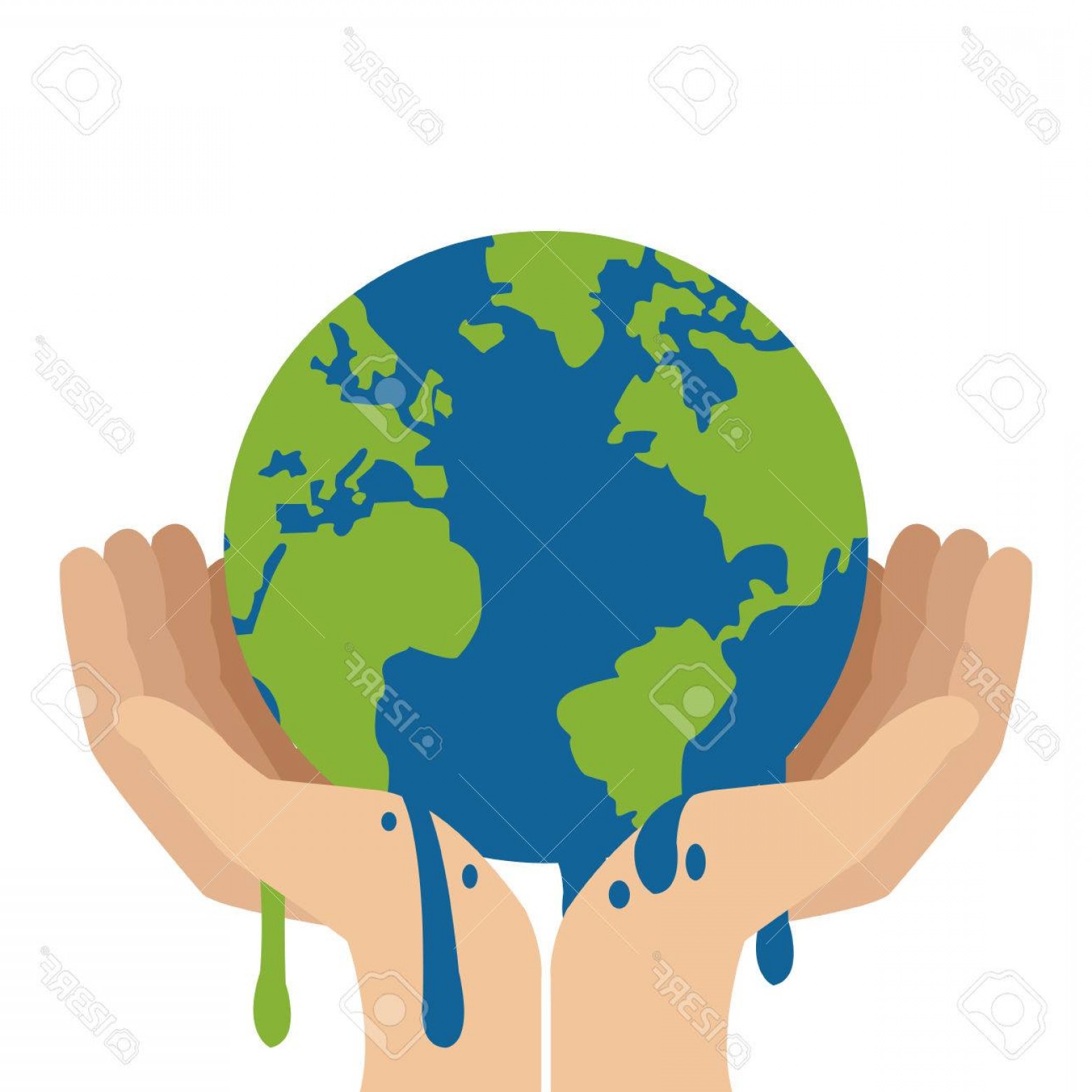 1560x1560 Photostock Vector Simple Flat Design Hands Holding Planet Earth