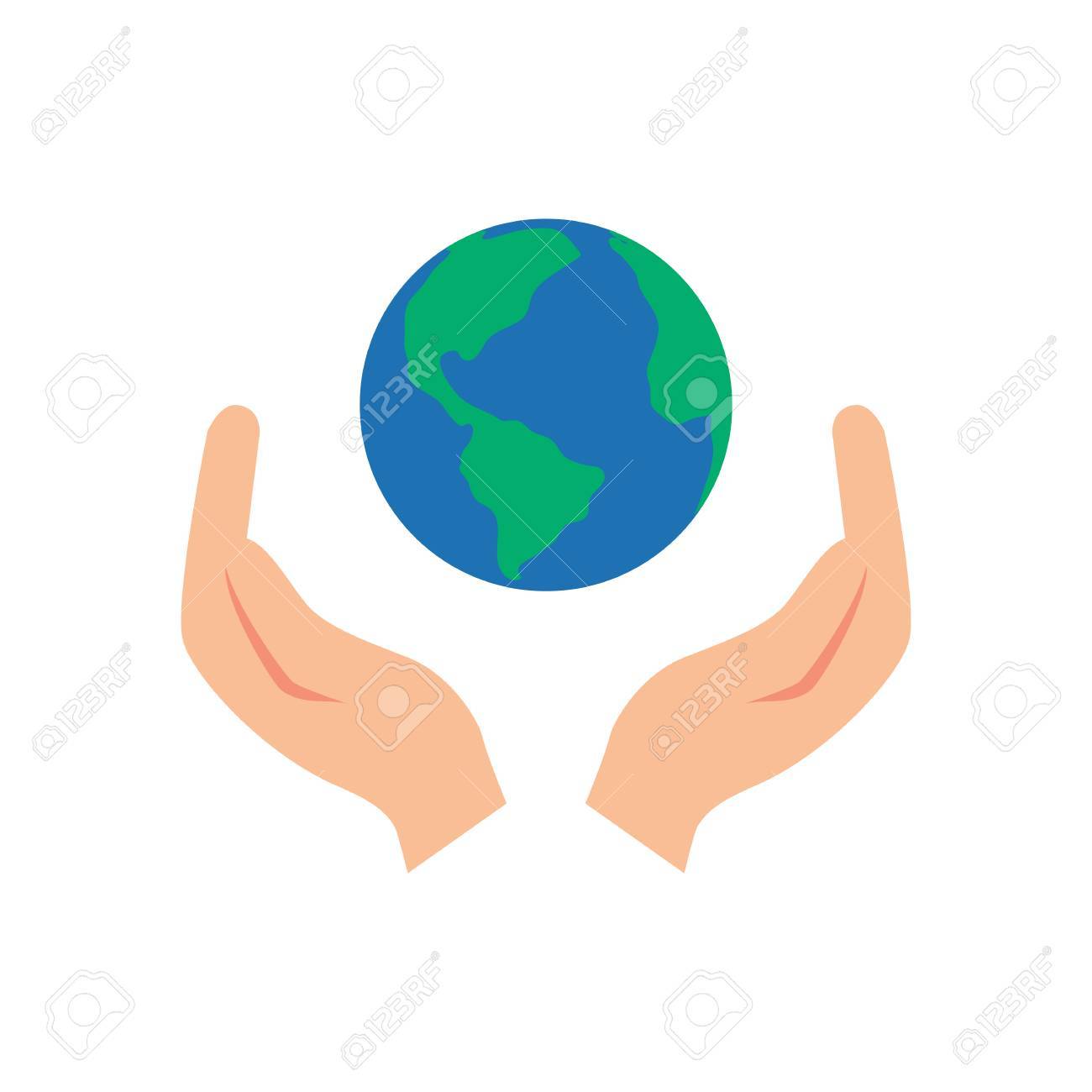1300x1300 Vector Illustration Of Two Hands Holding The Earth Clipart Portal