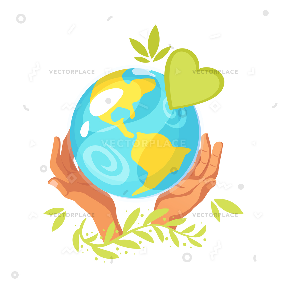 1000x1000 Ecology Concept Hands Holding Earth Icon Vector Illustration