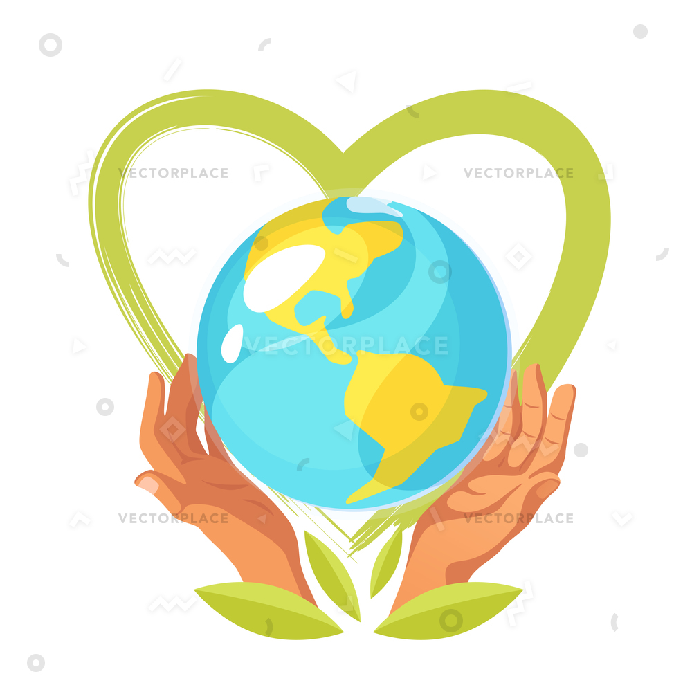 1000x1000 Ecology Concept Hands Holding Planet Earth Vector Illustration