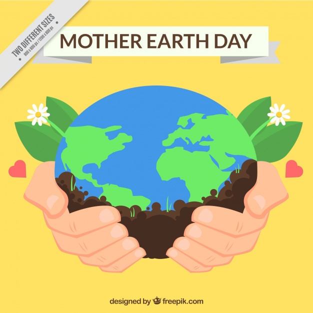 626x626 Flat Background Of Hands Holding The Planet Earth Vector Free