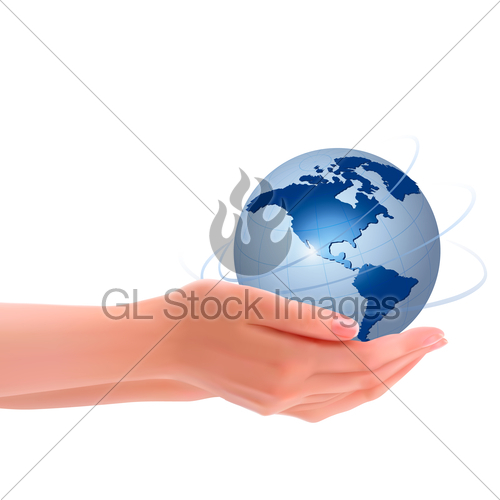 Hands Holding Globe Vector