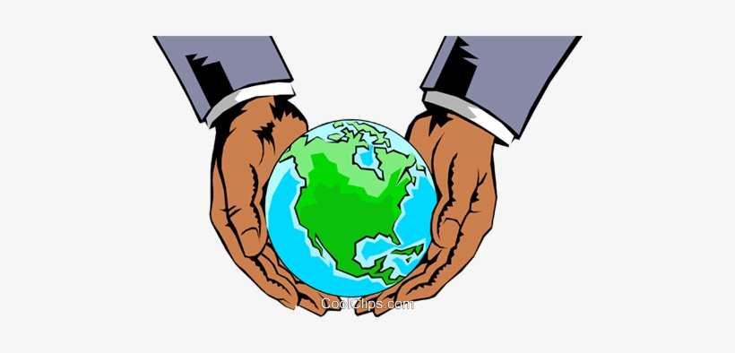 820x394 Hands Holding Globe Royalty Free Vector Clip Art Illustration