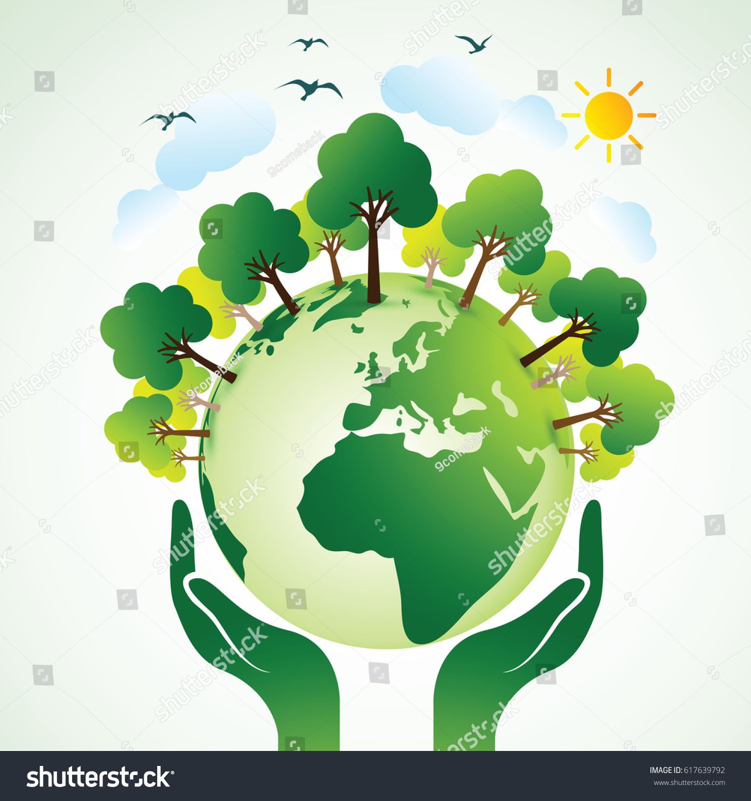 1500x1600 Hands Holding The Green Earth Globe With Tree Vector