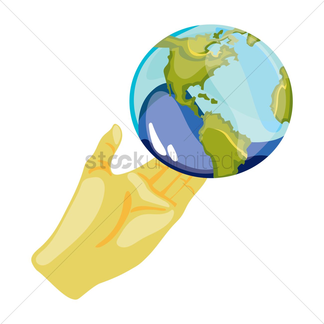 1300x1300 Hands Holding Globe Vector Image