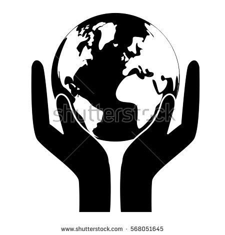450x470 Black World Nature Conservancy Icon, Vector Illustration