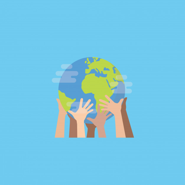 626x626 Multiethnic People's Hands Holding The Globe Vector Premium Download