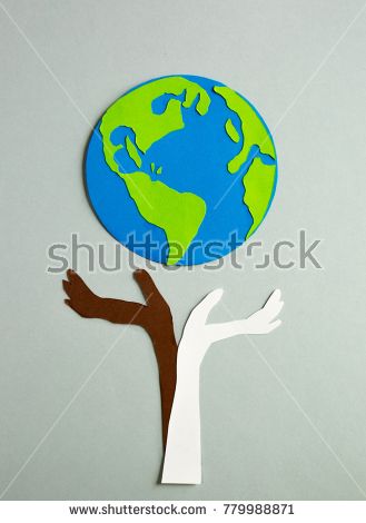 329x470 Paper Cut Design Based Up Human's Hands Holding The Planet Earth