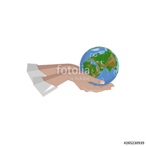 500x500 Hands Holding Globe Earth,save The Planet Concept Vector