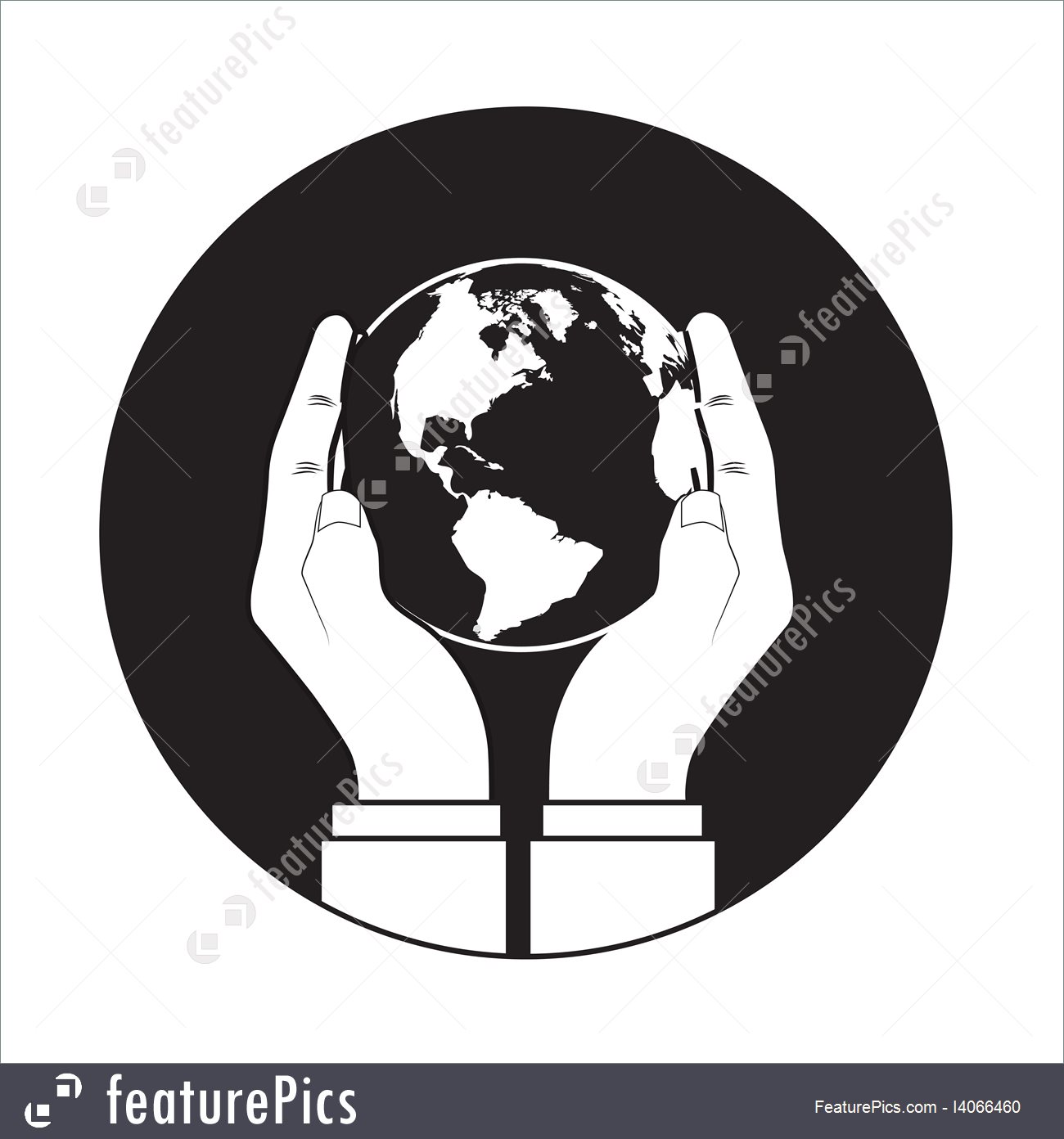 1300x1392 Hands Gently Holding A Globe Illustration
