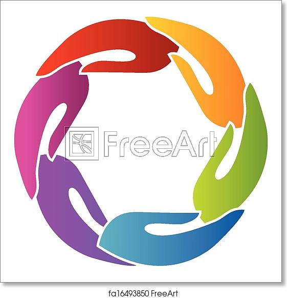 561x581 Free Art Print Of Hands Together Logo Hands Teamwork Around Icon