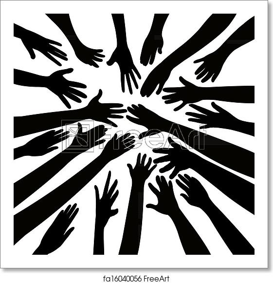 561x581 Free Art Print Of Hands Together Vector Freeart