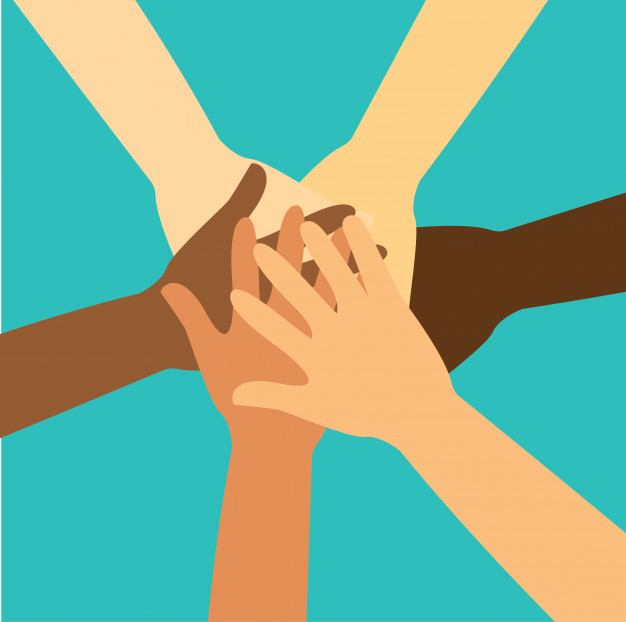 626x622 People Putting Their Hands Together Vector Vector Premium Download