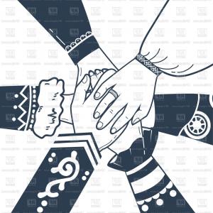 300x300 Unity Friendship Solidarity Concept Hands Together Vector Clipart