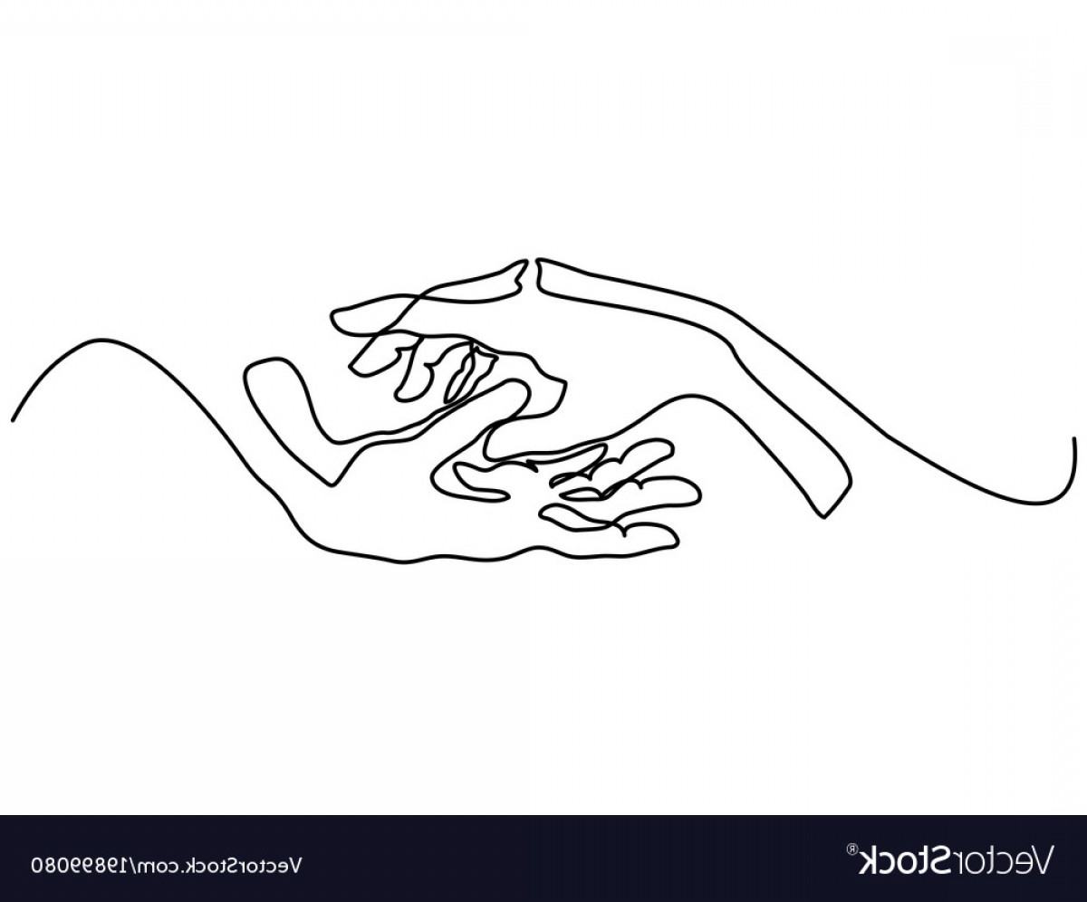 1200x996 Continuous Line Drawing Of Holding Hands Together Vector Geekchicpro